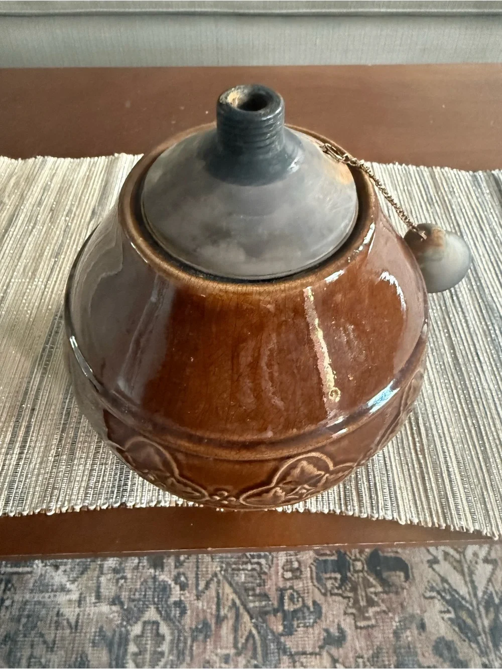 Vintage Glazed Ceramic Outdoor Oil Lantern
